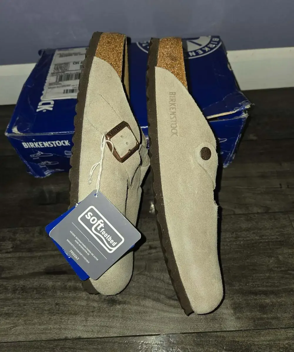 New Birkenstock Boston taupe size 43 soft footbed